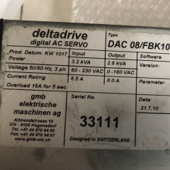 deltadrive DAC 08FBK100 Servo Drive