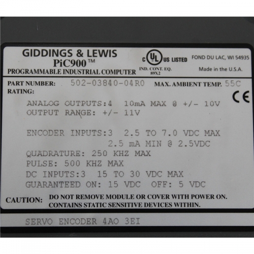 GIDDINGS&LEWIS Module 502-03840-04R0