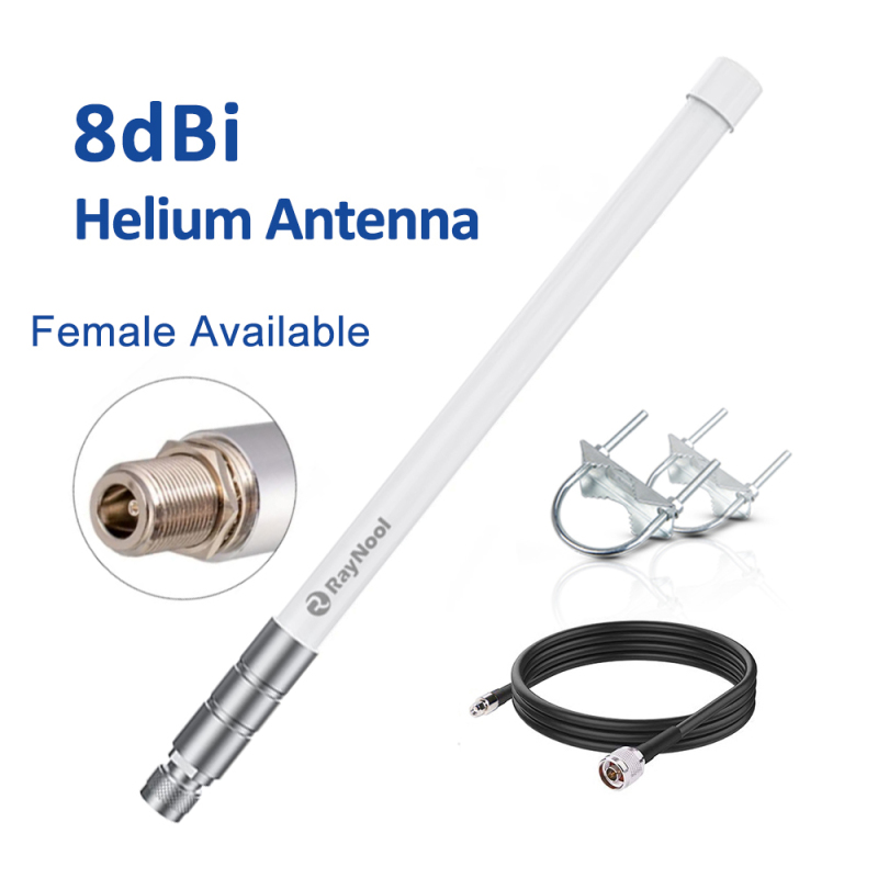 Raynool 8 dBi Helium Antenna kit LoRa Fiberglass Antenna Kits(EU868/US915)