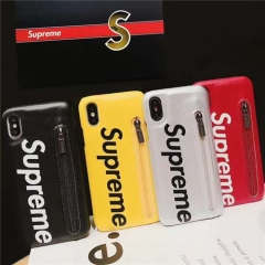 Supreme iPhone xr/xs max/xsケース シュプリーム  iphone x/8/7スマホケース 小銭入れケース タイドブランド Iphone10/8/7カバー  カード収納