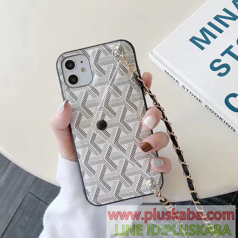 ゴヤール goyard iphone 11 pro max 携帯カバー チェーン付き