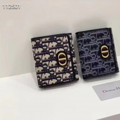 ディオール Dior 三つ折り財布 本革 ブランド レディース ミニ　財布 小銭入れ 小銭入れ  仕切り コンパクト」 薄い カード 小さい財布
