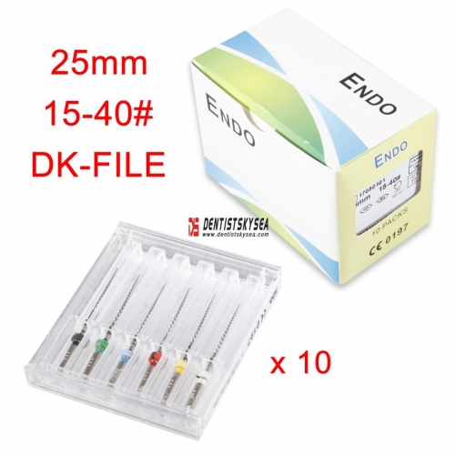 6pcs Dental Endodontic NiTi DK Files 25mm Taper for Engine Use 15-40#