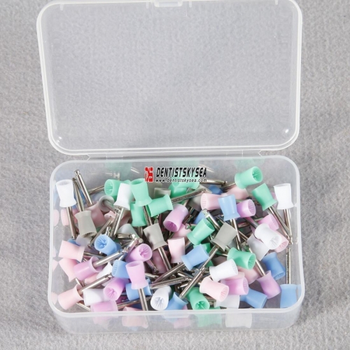 100pcs Dental Prophy Cup Rubber Polish Polishing Tooth Latch Type Mixed Color