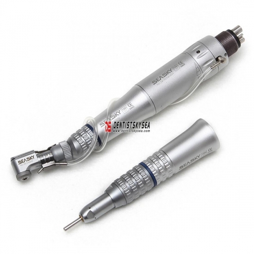 4/2-Hole dental Low Speed handpiece Contra Angle Straight Handpiece Kit + Air Motor YP 