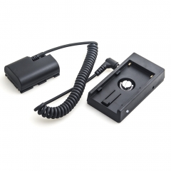0.4-1M Canon LP-E6 full decoding Dummy battery +NP-L Series F970 battery plate adapter (Coiled cable)