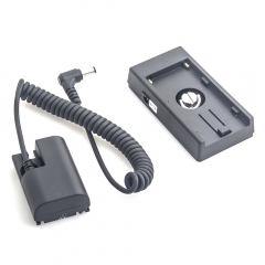 0.4-1M Canon LP-E6 full decoding Dummy battery +NP-L Series F970 battery plate adapter (Coiled cable)