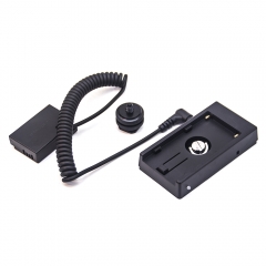 Canon LP-E17 (DR-E18) Dummy battery + NP-L Series F970 battery plate adapter (Coiled cable)
