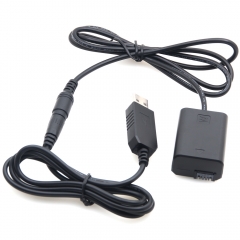 Sony NP-FW50 full decoding Dummy battery + 5V 2A single USB cable