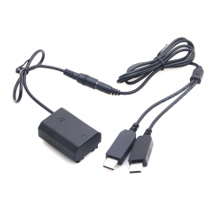 Sony NP-FZ100 full decoding Dummy battery + 5V 2A dual USB cable