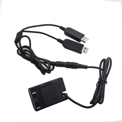 Canon LP-E6 full decoding Dummy battery +5V 2A dual USB cable