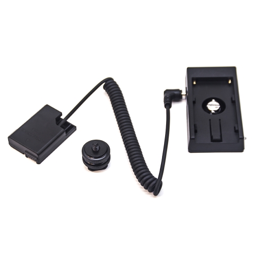 Nikon EN-EL14 full decoding Dummy battery +NP-L Series F970 battery plate adapter (Coiled cable)