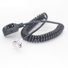 0.35-0.6m Coiled D-TAP to 5 pin female right-angle power cable for PORTKEYS LH5H monitor