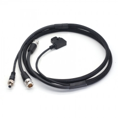 1.5m D-Tap to DC with lock power cable with Canare SDI 3G 6G 12G video cable 2 in 1 for SmallHD HD702, Atomos