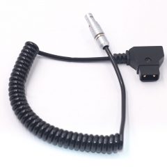 0.5m D-tap to 2 pin power coiled cable for Vaxis,CVW,Teradek wireless Video Transmission System