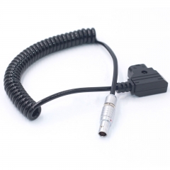 0.5m D-tap to 2 pin power coiled cable for Vaxis,CVW,Teradek wireless Video Transmission System