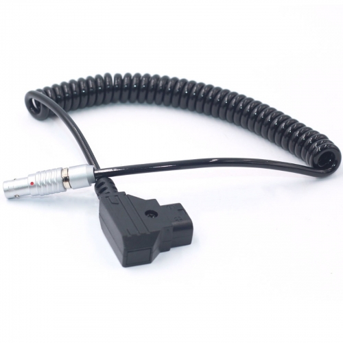 0.5m D-tap to 2 pin power coiled cable for Vaxis,CVW,Teradek wireless Video Transmission System