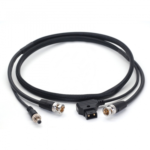 1.5m D-Tap to DC with lock power cable with Canare SDI 3G 6G 12G video cable 2 in 1 for SmallHD HD702, Atomos