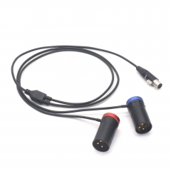 AR6 ZAXCOM QRX200 audio conversion cable short ta5f mini XLR 5-pin Female to Dual Short XLR 3-pin male