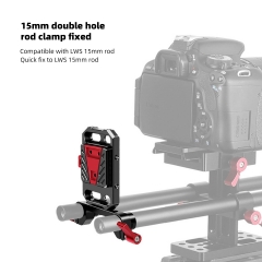 Mini V Mount Battery Plate with 15mm LWS Rod Clamp