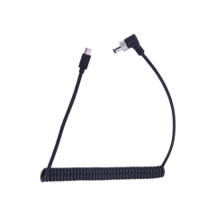 Coiled 0.5-1.5m Type C USB-C to 2.1-2.5mm DC5525 with Locking DC Barrel Power Cable