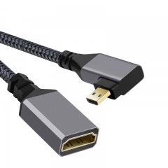 0.2m 4K Right-angle Micro HDMI Male to Standard HDMI Female Cable