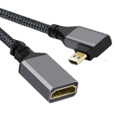 0.2m 4K Left-angle Micro HDMI Male to Standard HDMI Female Cable