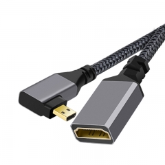 0.2m 4K Right-angle Micro HDMI Male to Standard HDMI Female Cable