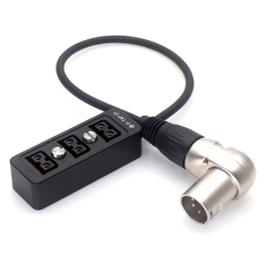 0.5m XLR 4 Pins to 1 to 3 D-Tap Spilitter Hub Power Cable for Blackmagic URSA Mini Pro