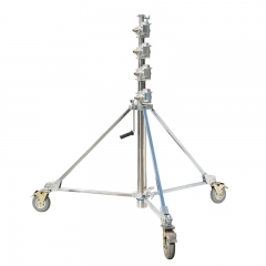 65kg Payload 5 Sections Wind-Up 2130-5650mm Tripod Stand with Braked Wheels