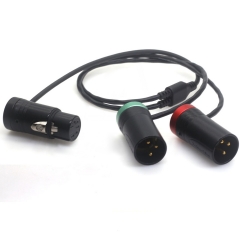 0.5m XLR 5 Pins Female to Dual XLR 3 Pins Male Audio Cable