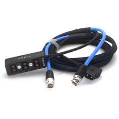 2m D-Tap Male to P-tap 1 to 3 Splitter Cable with SDI Cable