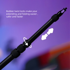 3m Five Section Carbon Fiber Boompole for Microphone LED Tube Light RS2 RS3 Single Handle Gimbal