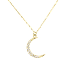 China Manufacturer 925 Sterling Silver Small Crescent Moon Necklace