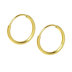 Petite Dedsign 925 Sterling Silver 14K Gold Plated Mini Hoop Earrings 10mm