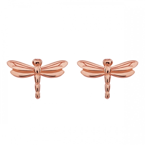 Insect Jewelry 925 Sterling Silver High Polish Dragonfly Stud Earrings