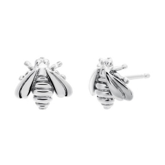 Inset Jewelry 925 Sterling Silver High Polish Bee Stud Earrings for Women