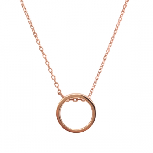 Plain Jewelry High Polish Round Circle Silver Pendant Necklace for Girls