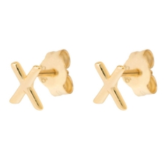 Delicate Earrings Sterling Silver Letter X Shaped Small Stud Earrings for Girls