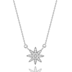925 Sterling Silver Artificial Diamond Starburst Necklace for Best Friends
