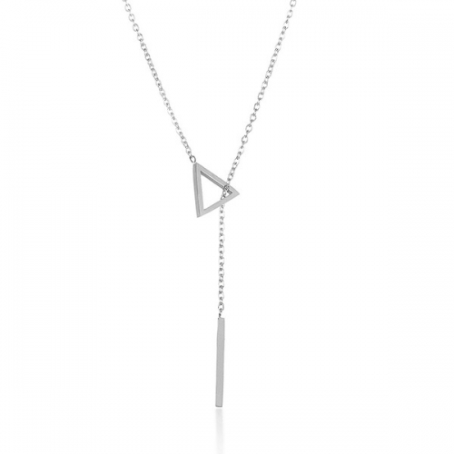Landou Jewelry Sterling Silver High Polish Triangle Bar Lariat Necklace