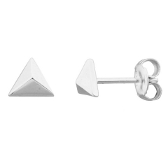 Landou Jewelry Sterling Silver 14K Gold Plain Tiny Triangle Stud Earrings