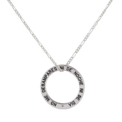 925 Solid Sterling Silver Custom Engraved Round Circle Necklace