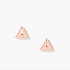 Landou Jewelry Sterling Silver 14K Gold Plain Tiny Triangle Stud Earrings