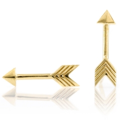 Small Design Sterling Silver Tiny Arrow Stud Earring for Little Girls