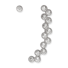 Sterling Silver Bezel-set Cubic Zirconia Ear Crawler Climber and Stud Earrings