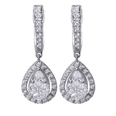 Landou Jewelry Fashion Sterling Silver Drop Artificial Diamond Wedding Earrings