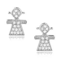 Pretty Design 925 Sterling Silver Cubic Zirconia Little Girl Stud Earrings