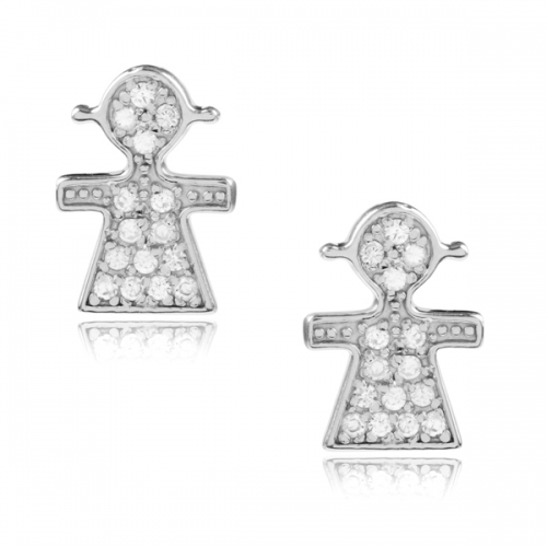 Pretty Design 925 Sterling Silver Cubic Zirconia Little Girl Stud Earrings