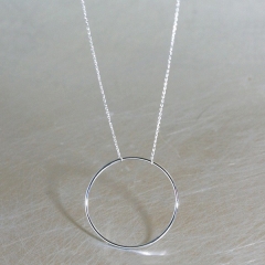 China Supplier Sterling Silver Wire Big Circle Necklace Women Jewelry